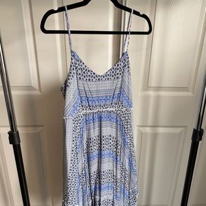 Midi flow blue print dress